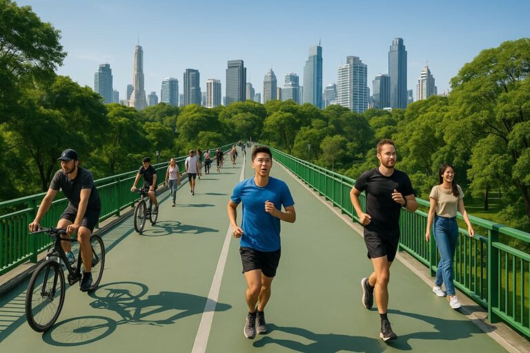 Бангкок: парки Лумпини, Бенджакитти и Зеленый мост соединены