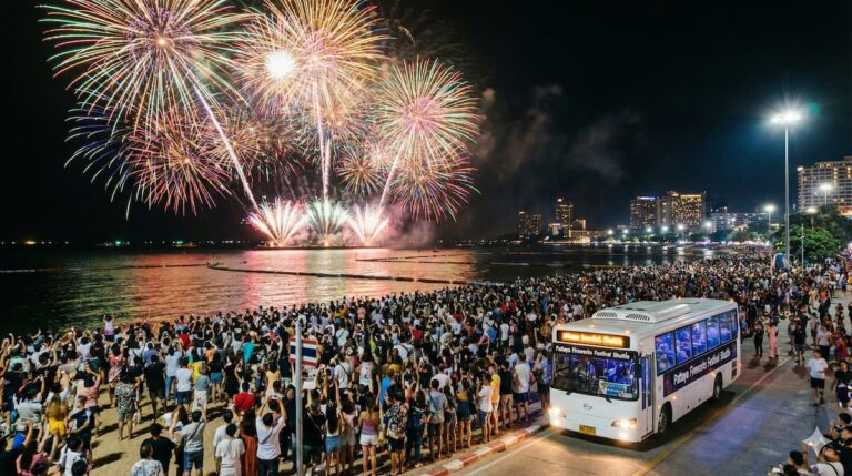 Паттайя: 16 парковок и транспорт к фестивалю фейерверков