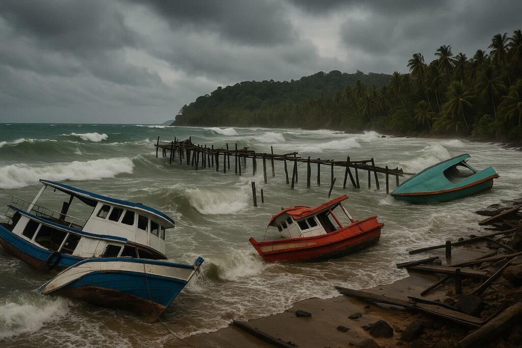 Сильный шторм затопил 4 судна на Ко Куд: ущерб больше 1 млн бат