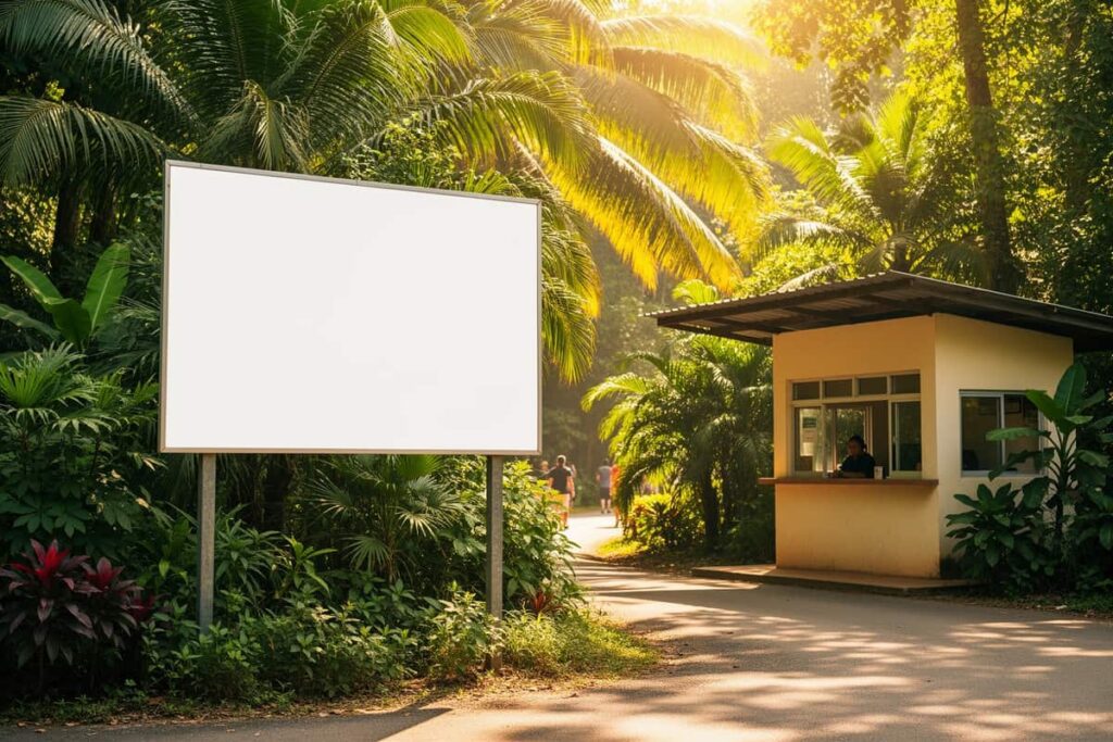 Табличка с ценами у входа в национальный парк — двойное ценообразование в Таиланде для иностранцев