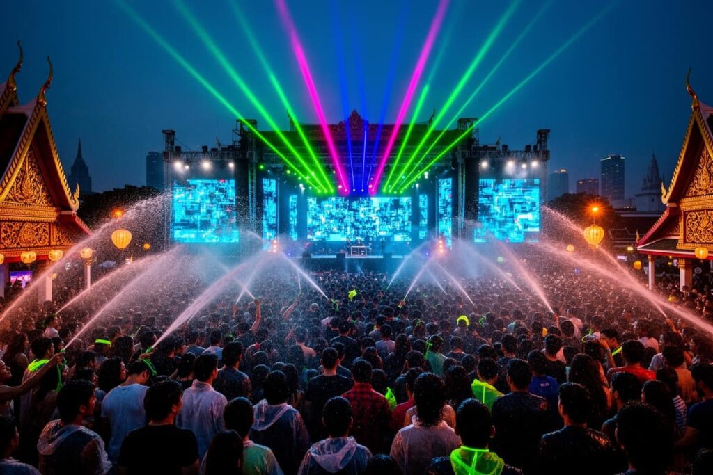 SIAM Songkran Music Festival 2026 — EDM-сцена с лазерами и водяными брызгами в Бангкоке