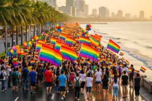 Прайд Паттайя 2026 — красочный парад с радужными флагами на набережной Beach Road