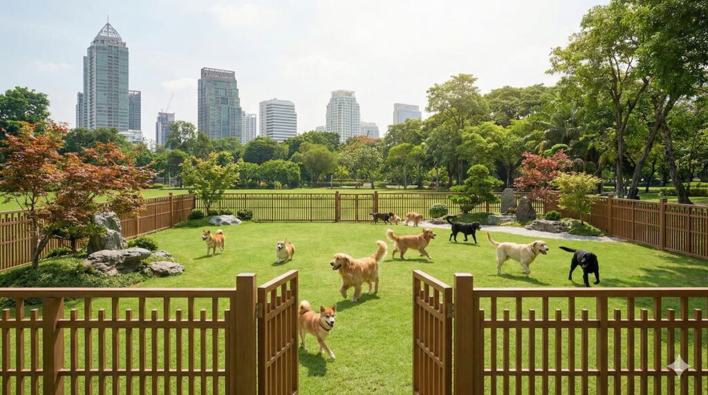 Новый парк для собак в парке Лумпини: Японский стиль в центре Бангкока