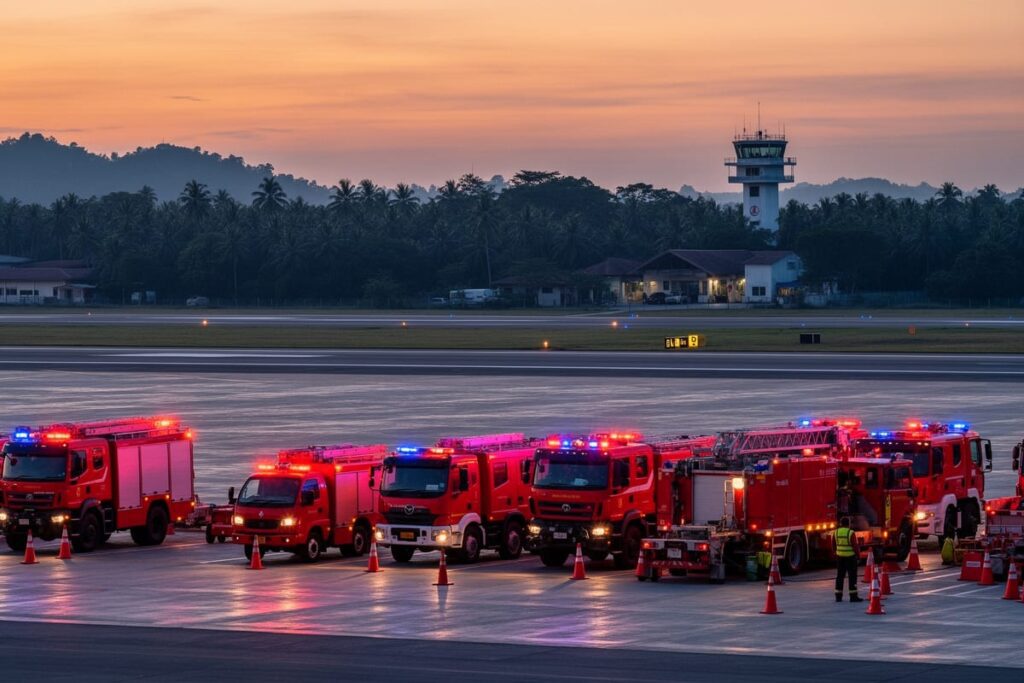 Взлётно-посадочная полоса аэропорта Пхукета после инцидента с самолётом Air India Express