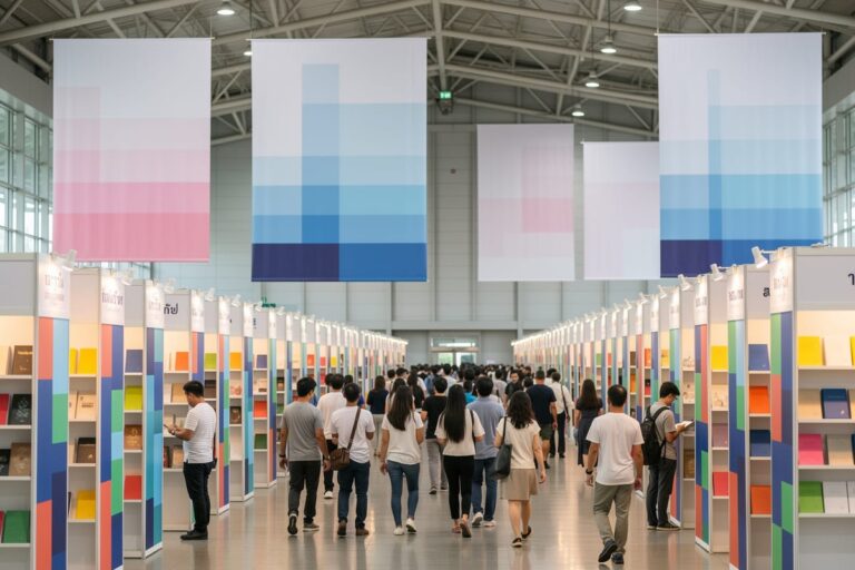 Книжная ярмарка Бангкок — стенды с книгами и посетители в конгресс-центре QSNCC