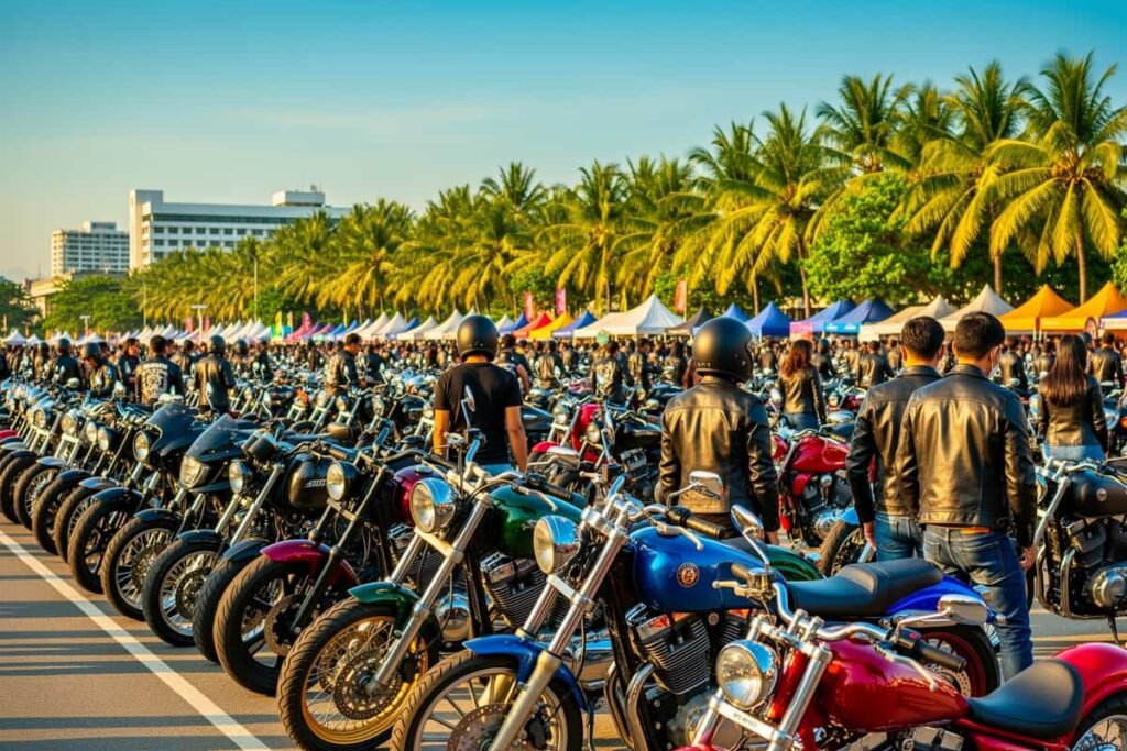 Бурапа Байк Вик в Паттайе — выставка кастомных мотоциклов и байкеры на фестивале