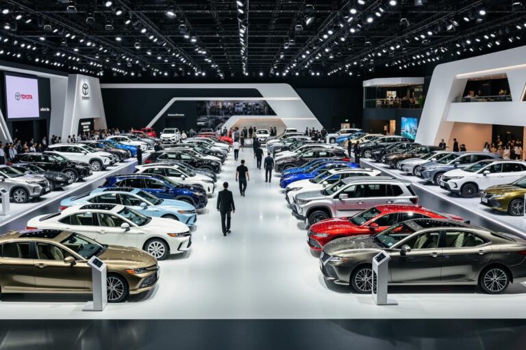 Бангкок Мотор Шоу — выставочный зал с автомобилями и посетителями в комплексе IMPACT Нонтхабури