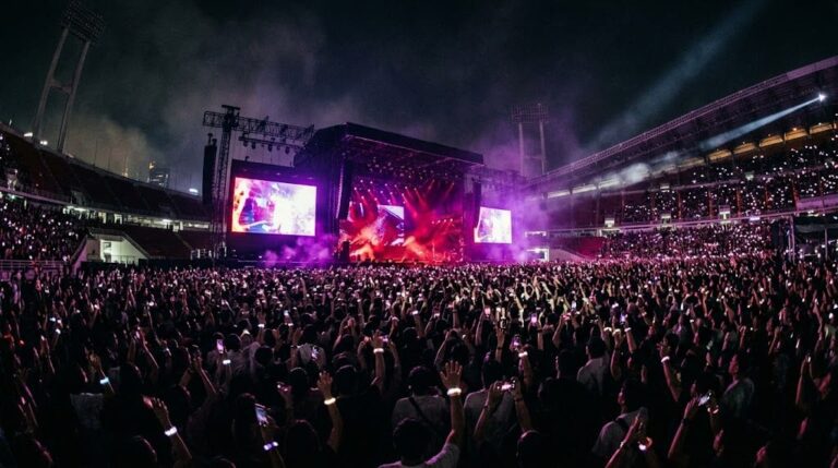 Концерт The Weeknd в Бангкоке на стадионе Rajamangala: сцена и зрители на шоу After Hours Til Dawn