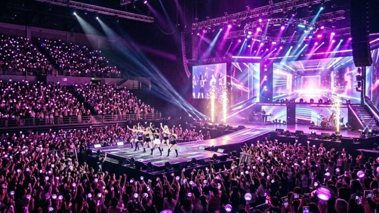 Концерт ITZY в Бангкоке 2026 — сцена IMPACT Arena, лайтстики MIDZY и яркие огни K-pop шоу