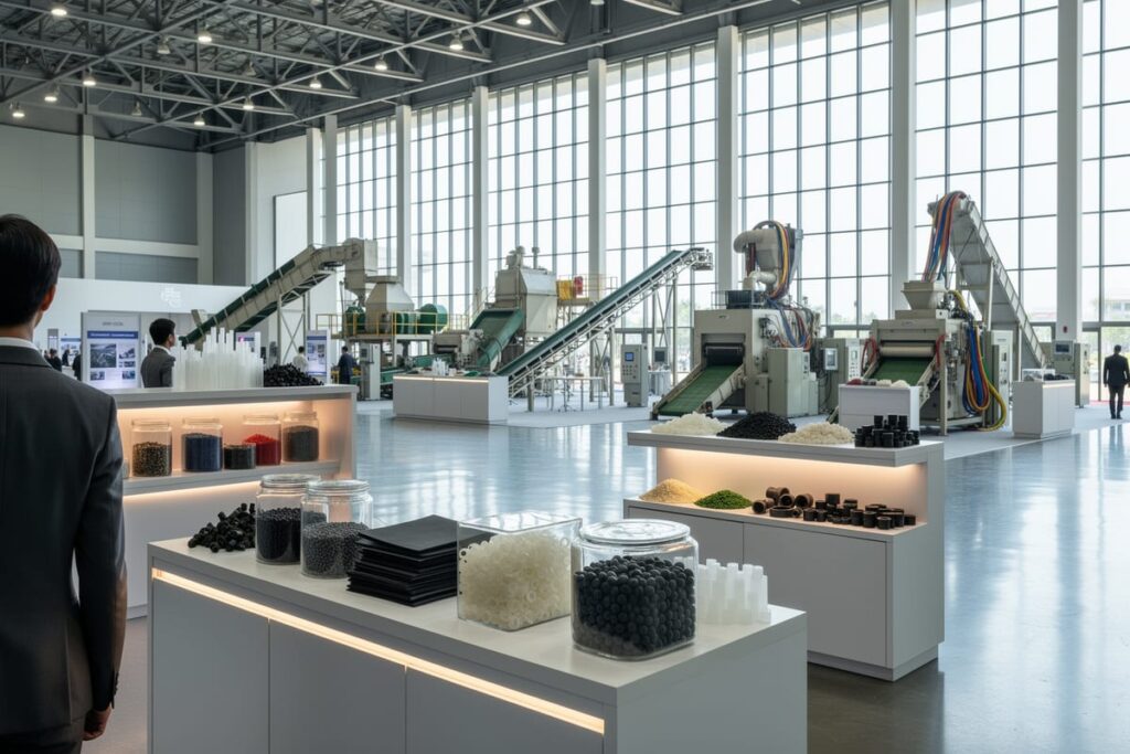Plastics & Rubber Thailand 2026 в Бангкоке: стенды выставки в BITEC с образцами полимеров и линий переработки