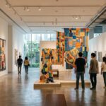 Выставка Queer Art Thailand Patch the World: арт-инсталляции из ткани в зале галереи Бангкока