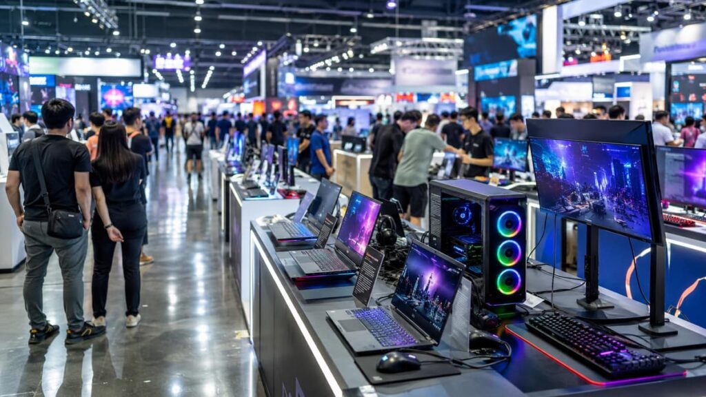 Выставка электроники COMMART ULTRAFORCE 2026: стенды с ноутбуками и гаджетами в Бангкоке