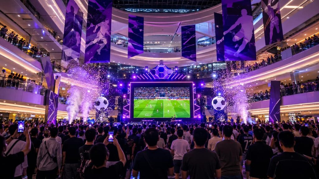 Празднование 8-летия FC Online в Бангкоке: сцена игрового фестиваля и фанаты в Seacon Square