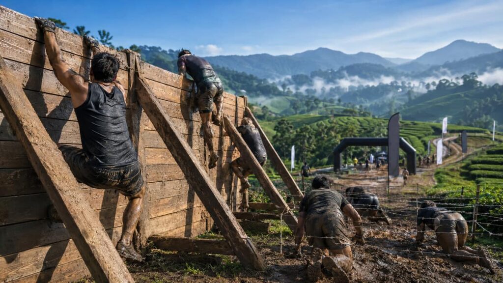 Чемпионат мира Spartan в Чианграе 2026: атлеты на гонке с препятствиями в Сингха Парке