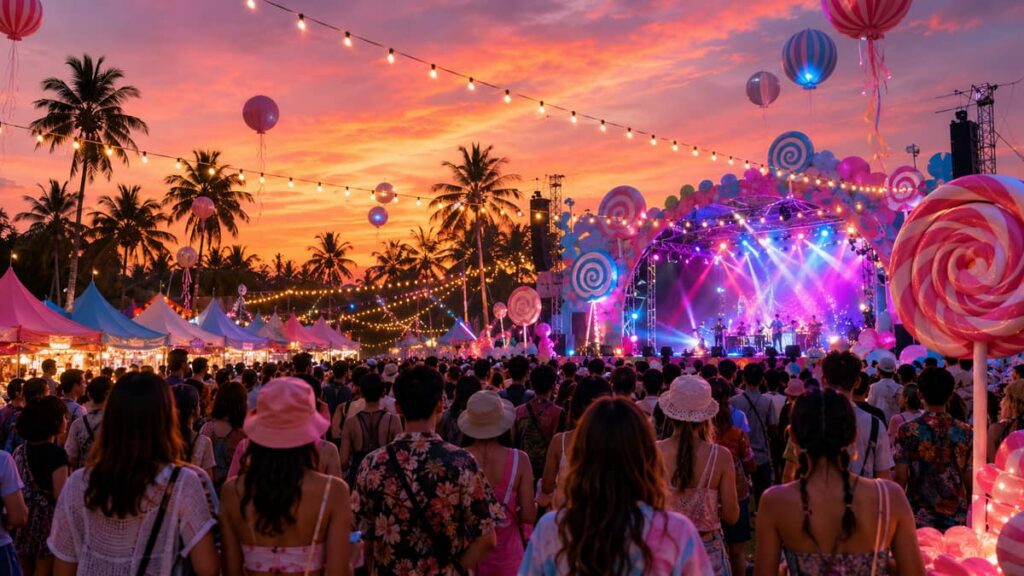Музыкальный фестиваль на Пхукете 2026 — сцена и бутики Phuket Parkland Music Fest в Май Кхао