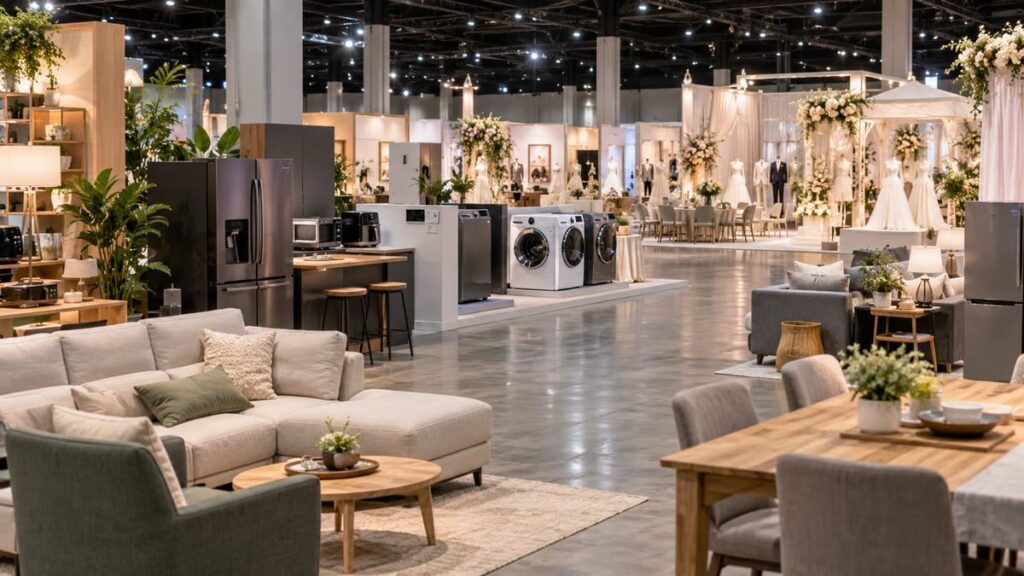 Торговая выставка (ONE STOP SHOPPING EXPO) в Бангкоке: мебель и бытовая техника в выставочном зале
