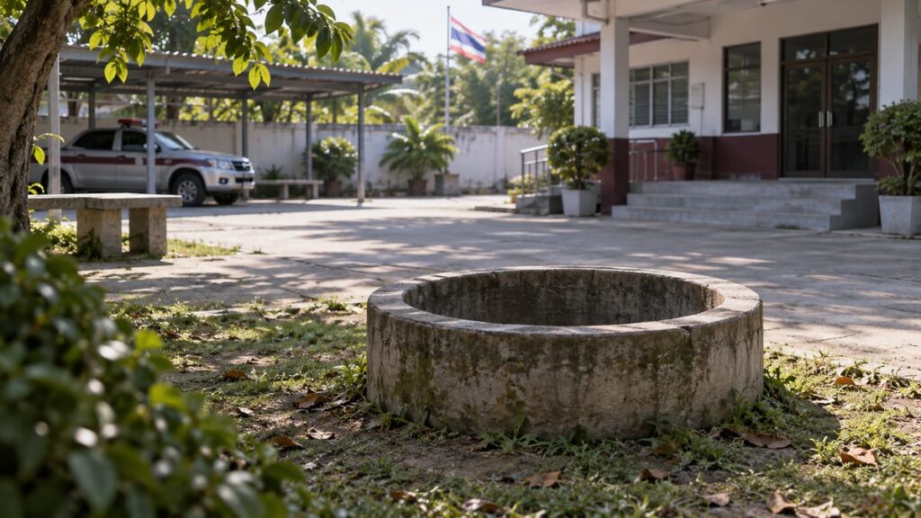 Гибель женщины в полиции: условная иллюстрация колодца и освещения на территории участка в Таиланде