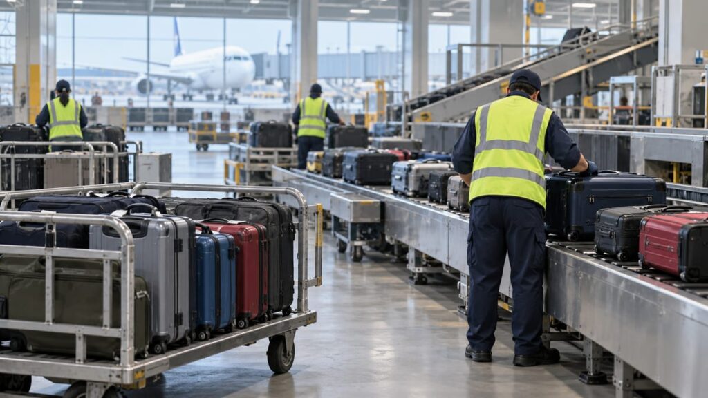 Задержка багажа в Суварнабхуми: чемоданы в зоне обработки на иллюстрации к новости о Тай Эйрвейз