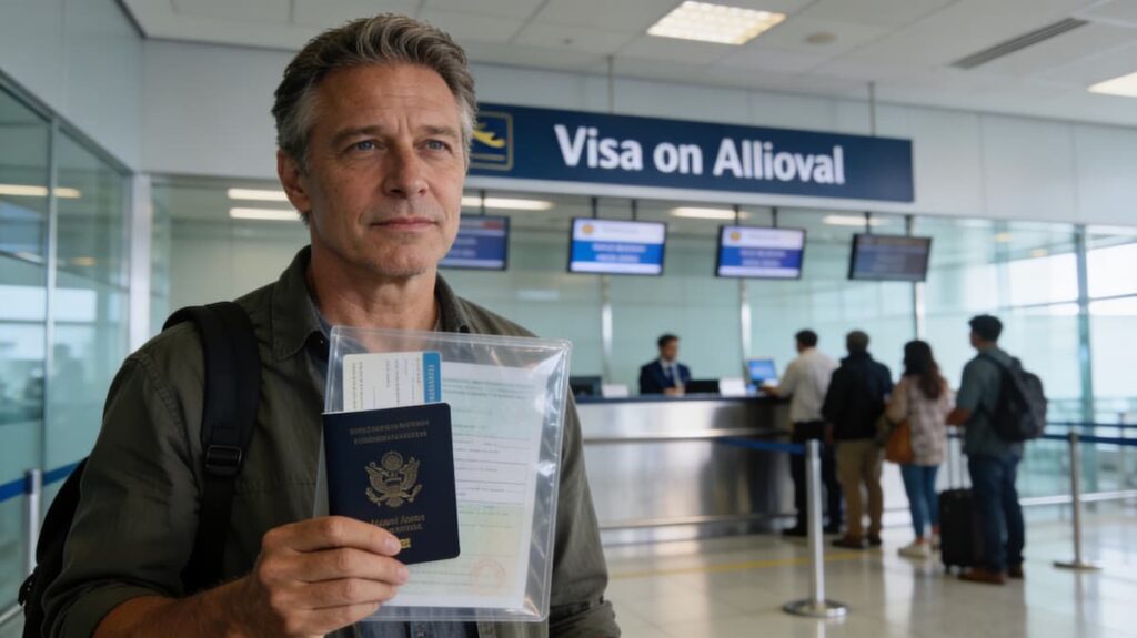 Виза по прилёту в Таиланд: турист оформляет Visa on Arrival в аэропорту, паспорт и документы на стойке