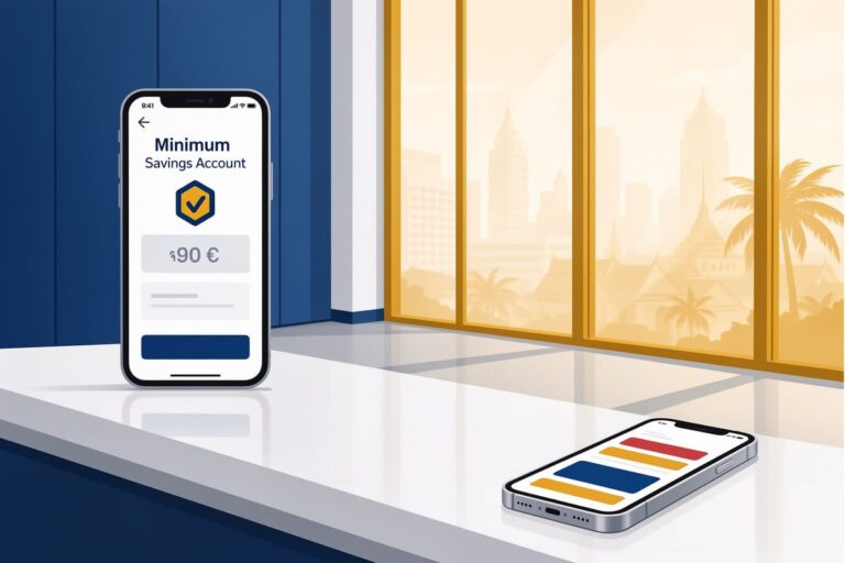 Bangkok Bank e-Savings минимальный остаток — экран банковского приложения с уведомлением о балансе 2000 бат